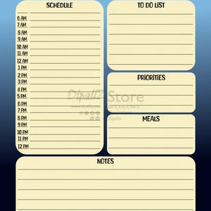Navy Blue Daily Planner - Creative Efficiency Design - Dipaliz - Document Templates