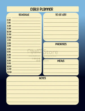 Navy Blue Daily Planner - Creative Efficiency Design - Dipaliz - Document Templates
