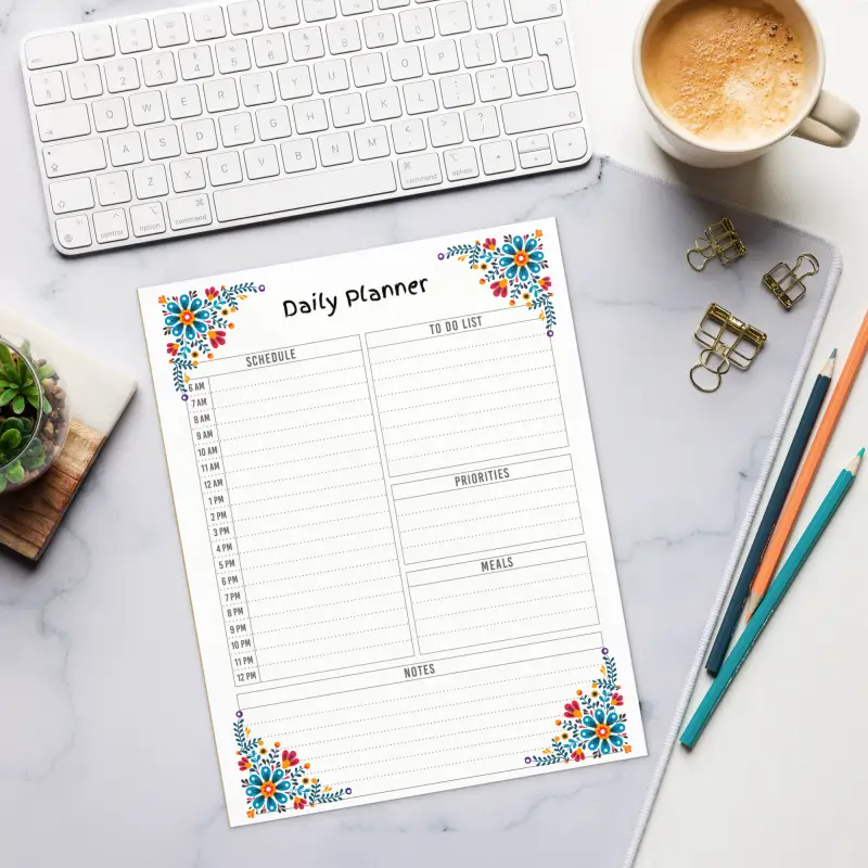 Stylish Daily Planner Notepad: Organize your Week with Flair! - Notepads