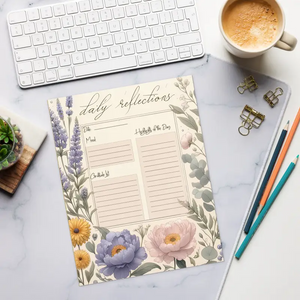 Floral Notepad with Magnetic Backing and Tear-away Pages - Dipaliz - Notepads