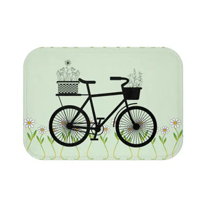 White Daisy Bath Mat - Soft Floral Comfort Design - Dipaliz - 24’’ × 17’’ - Mats & Rugs