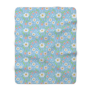 Floral fleece throw by DipaliZ with a sherpa textured reverse side