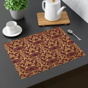 Cotton Twill Placemat - Deep Burgundy Hemmed Edges - Dipaliz - 18’’ × 14’’ - Placemats