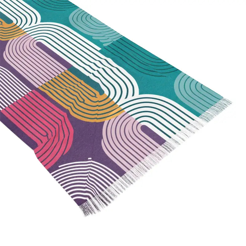 Dance in Color: Chic Abstract Line Striped Scarf Twist - 27’’ × 73’’