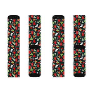 Christmas Festive Pattern Socks - Vibrant Holiday Style - Dipaliz