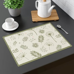 Stylish Cotton Placemats - Dandelion Design Table Decor - Dipaliz - 18’’ × 14’’
