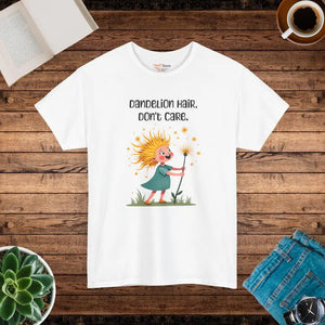 Dandelion Hair Dont Care Heavy Cotton Tee - Dipaliz - White / s - T-shirts