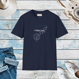 Soft Cotton Floral Puff Tee - Dandelion Wishes - Dipaliz - Navy / s - T-shirt