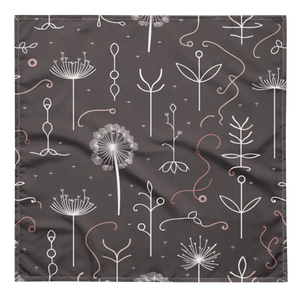 Dandelions Print Bandana - Eco-chic Recycled Wrap - Dipaliz - Bandanas
