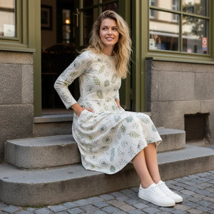 Dandelions Midi Dress – Long Sleeve Polyester - Dipaliz - Dresses - Xs