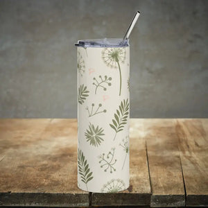 Stainless Steel Tumbler with Color-matching Straw - Dipaliz - White / 20oz - Tumblers