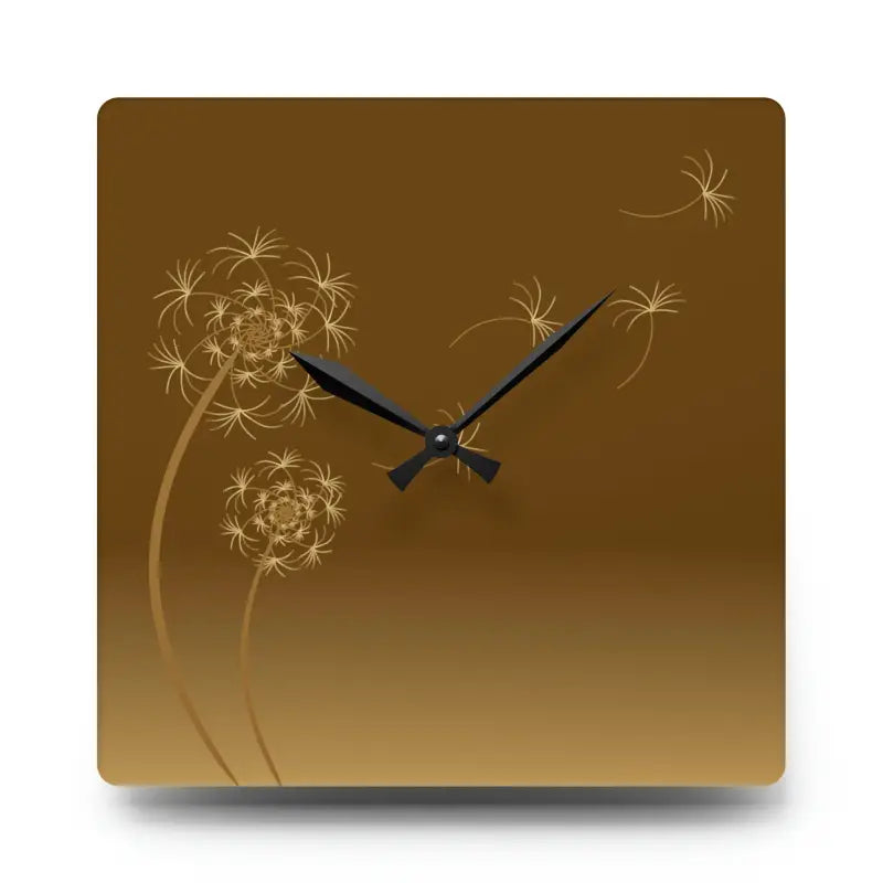 Dandelions Dispersal Wall Clock: Nature’s Timeless Charm! - 10.75’’ × (square) Home Decor