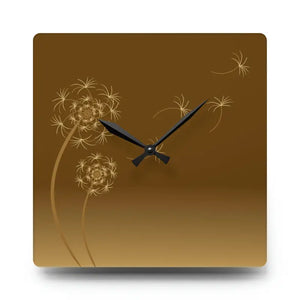 Dandelions Dispersal Wall Clock - Nature Inspired Decor - Dipaliz - 10.75’’ × (square) - Clocks