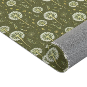 Green Dandelions Rug – Polyester Chenille - Dipaliz - Rugs