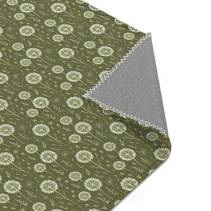 Green Area Rugs - Dandelions Polyester Chenille - Dipaliz