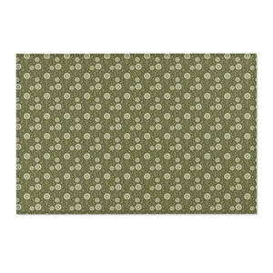 Green Area Rugs - Dandelions Polyester Chenille - Dipaliz