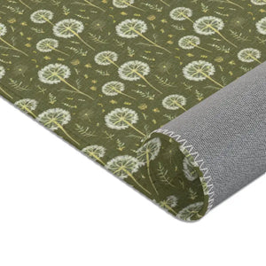 Green Area Rugs - Dandelions Polyester Chenille - Dipaliz - 36’’ × 60’’