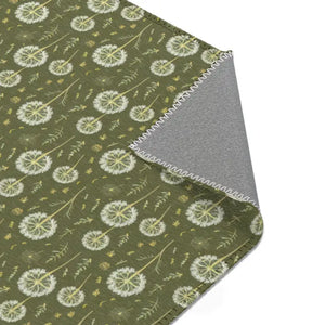 Green Area Rugs - Dandelions Polyester Chenille - Dipaliz