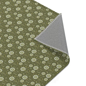 Green Area Rugs - Dandelions Polyester Chenille - Dipaliz