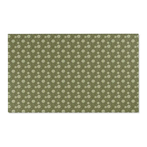 Green Area Rugs - Dandelions Polyester Chenille - Dipaliz