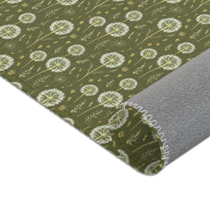 Green Area Rugs - Dandelions Polyester Chenille - Dipaliz - 60’’ × 36’’