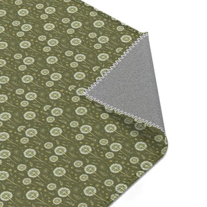 Green Area Rugs - Dandelions Polyester Chenille - Dipaliz