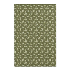 Green Area Rugs - Dandelions Polyester Chenille - Dipaliz