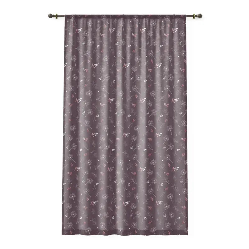 Transform your Space with Dandelions Mauve Window Curtain - Sheer / White / 50’’ × 84’’ Home Decor