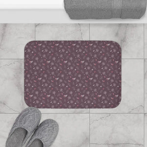 Dreamy Dandelions Mauve Bath Mat - Soft Sanctuary Design - Dipaliz - 24’’ × 17’’ - Home Decor