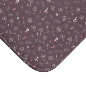 Dreamy Dandelions Mauve Bath Mat - Soft Sanctuary Design - Dipaliz - Home Decor