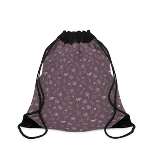 Mauve Drawstring Bag - Chic Printed Daily Pack - Dipaliz - Backpacks
