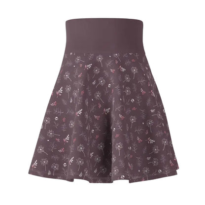 Chic Dandelions Mauve Skater Skirt: Versatile & Stylish - Skirts