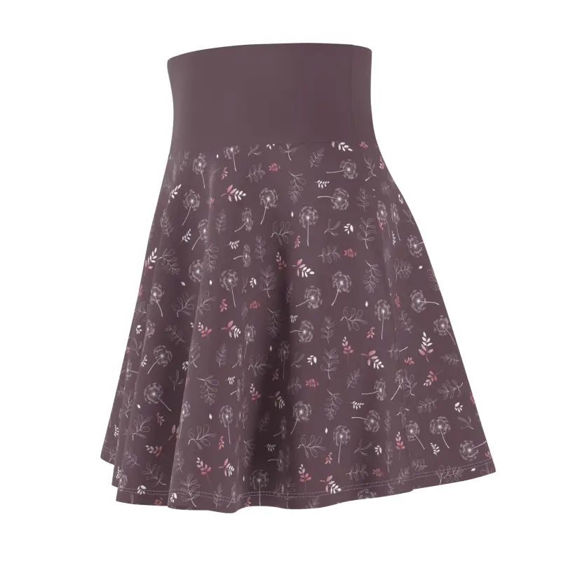 Chic Dandelions Mauve Skater Skirt: Versatile & Stylish - Skirts