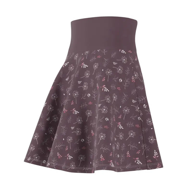 Chic Dandelions Mauve Skater Skirt: Versatile & Stylish - Skirts