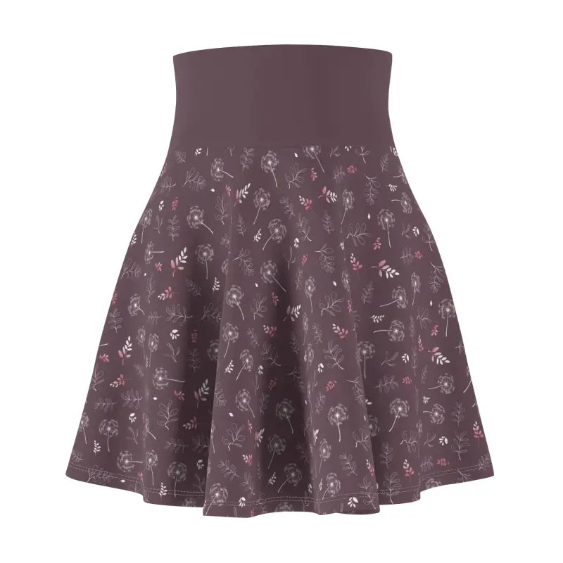 Chic Dandelions Mauve Skater Skirt: Versatile & Stylish - Skirts