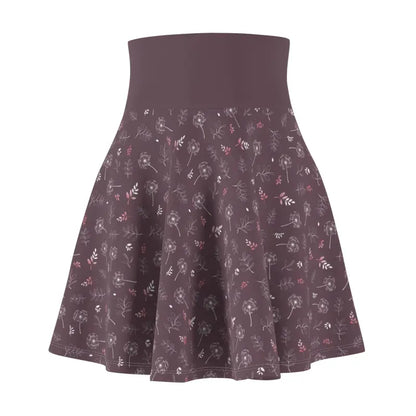 Chic Dandelions Mauve Skater Skirt: Versatile & Stylish - Skirts