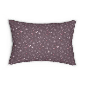 Mauve Spun Polyester Lumbar Pillow - Dandelion Glam Style - Dipaliz - 20’’ × 14’’ - Pillows