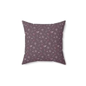 Square Pillow - Mauve Dandelion Polyester Cover - Dipaliz - 14’’ × - Throw Pillows