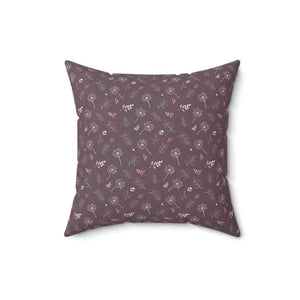 Square Pillow - Mauve Dandelion Polyester Cover - Dipaliz - Throw Pillows