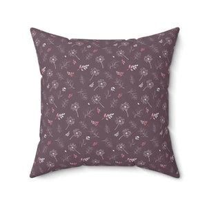 Square Pillow - Mauve Dandelion Polyester Cover - Dipaliz - 20’’ × - Throw Pillows