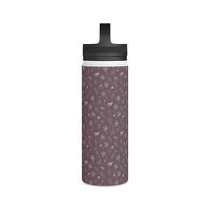 Mauve Stainless Steel Water Bottle - Dandelion Design - Dipaliz - Bottles