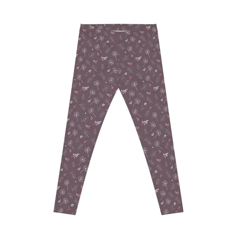 Rock your Workout in Mauve Dandelion Spandex Leggings - All Over Prints