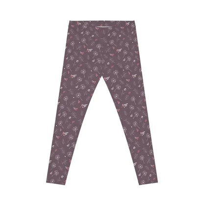 Rock your Workout in Mauve Dandelion Spandex Leggings - All Over Prints