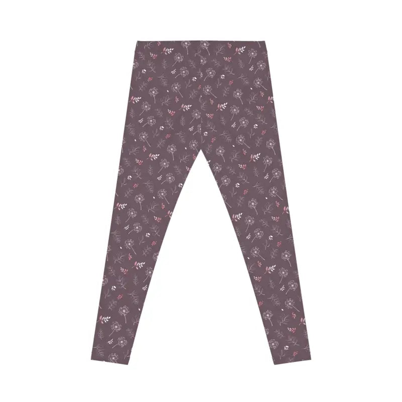 Rock your Workout in Mauve Dandelion Spandex Leggings - All Over Prints