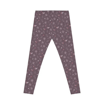 Rock your Workout in Mauve Dandelion Spandex Leggings - All Over Prints