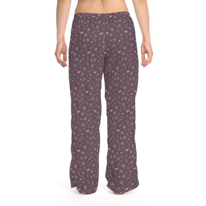 Soft Mauve Womens Pajama Pants - Dandelion Print - Dipaliz - Pajamas