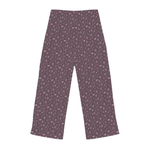 Soft Mauve Womens Pajama Pants - Dandelion Print - Dipaliz - Pajamas