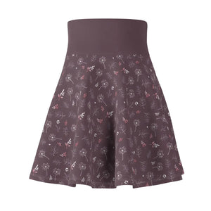Mauve Dandelions Skater Skirt - Day to Night Wear - Dipaliz - Skirts