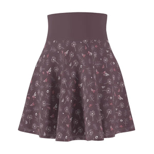 Mauve Dandelions Skater Skirt - Day to Night Wear - Dipaliz - Skirts