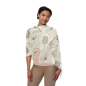 Chic Lightweight Scarf - Dandelions and Leaves Print - Dipaliz - Scarves & Shawls